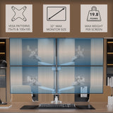 Silver Monitor Mount - Full Motion Quad Monitor Desk Mount with Gas Spring Arms - Mount-It! - MI-65156