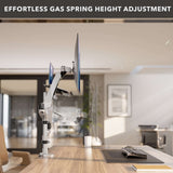 Silver Laptop Mount - Full Motion Single Monitor + Laptop Mount with Cooling Fan - Mount-It! - MI-75816