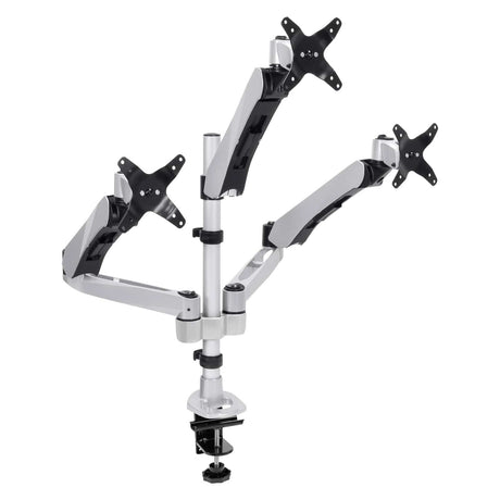 Silver Monitor Mount - Full-Motion Triple Monitor Desk Mount - Mount-It! - MI-55111