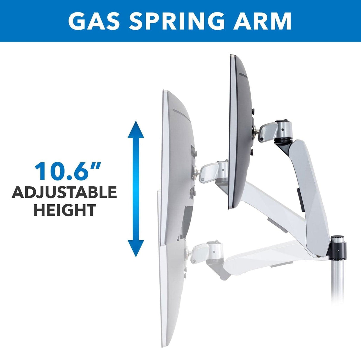 Silver Monitor Mount - Full-Motion Triple Monitor Desk Mount - Mount-It! - MI-55111