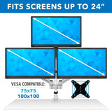 Silver Monitor Mount - Full-Motion Triple Monitor Desk Mount - Mount-It! - MI-55111