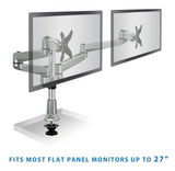 Silver Monitor Mount - Heavy Duty Articulating Dual Monitor Desk Mount - Mount-It! - MI-43111