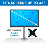 Silver Monitor Mount - Premium Single Monitor Desk Mount - Mount-It! - MI-34116