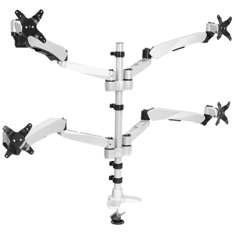 Silver Monitor Mount - Quad Monitor Desk Mount - Mount-It! - MI-65151