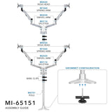 Silver Monitor Mount - Quad Monitor Desk Mount - Mount-It! - MI-65151