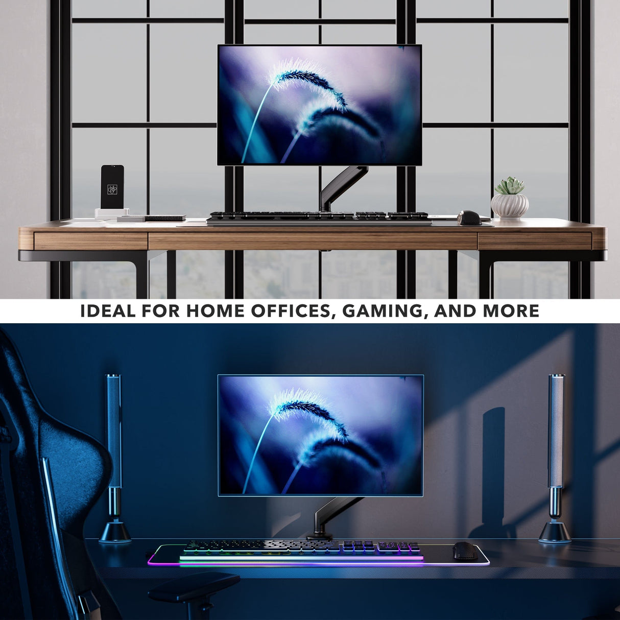 Monitor Mount - Single Monitor Desk Mount with Gas Spring Arm - Mount-It! - MI-1881BLK