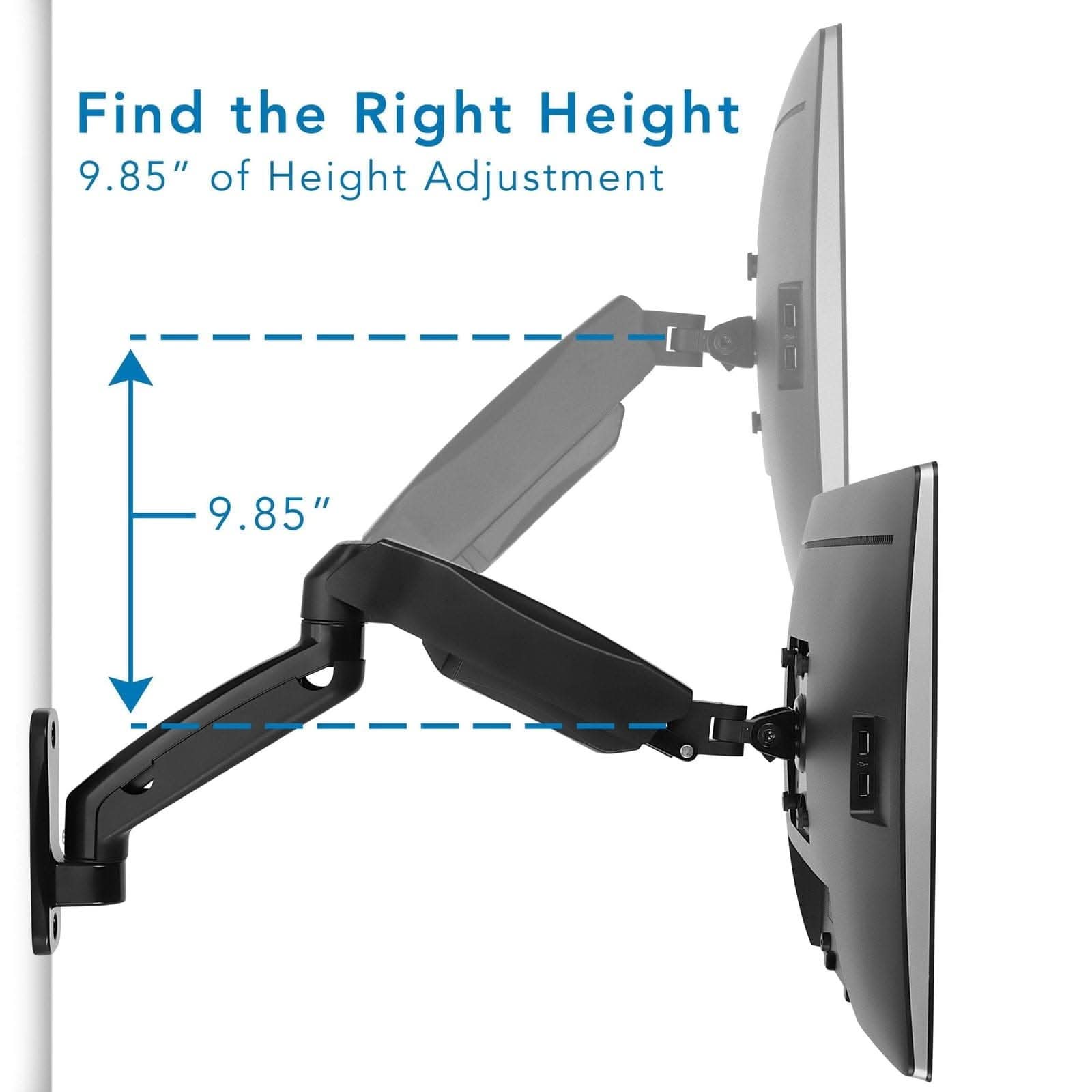 Mount-It! Single Monitor Wall Mount Arm for monitors up to 32" | holds up to 19.8 lbs | MI-765 - Thumbnail 5