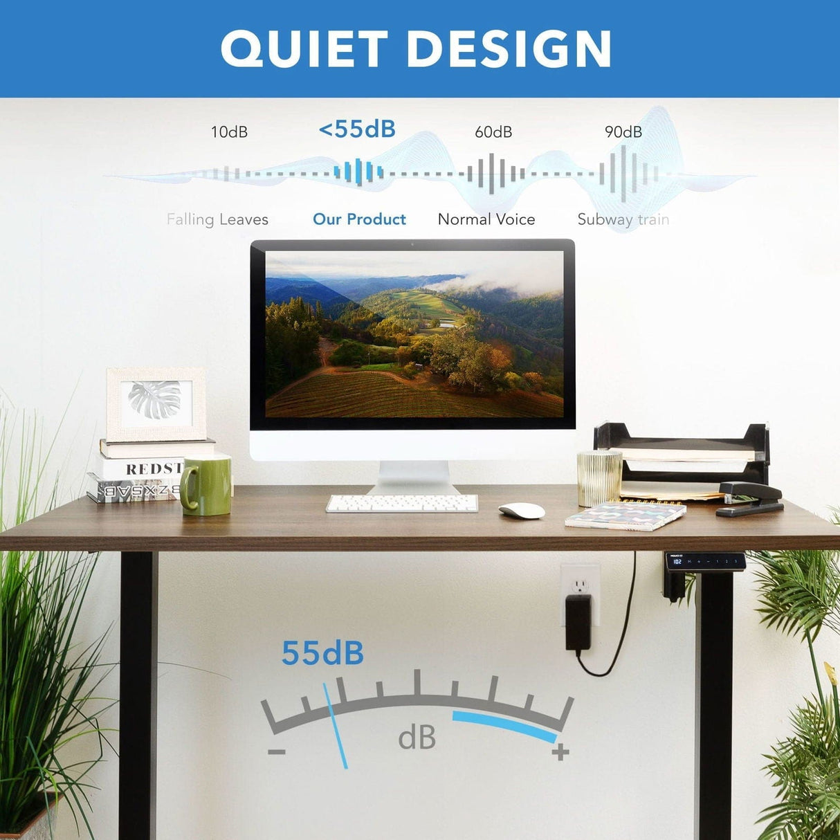 Standing Desk - Single Motor Electric Standing Desk Base - Mount-It! -