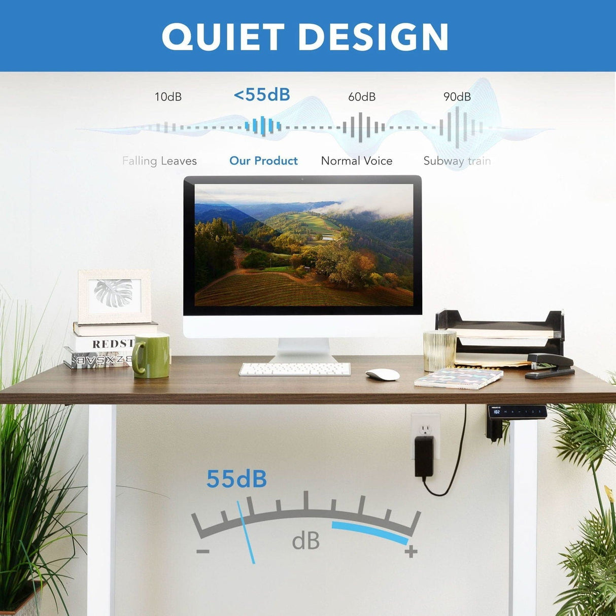 Standing Desk - Single Motor Electric Standing Desk Base - Mount-It! -