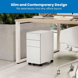 File Cabinet - Slim Rolling File Cabinet with 3 Drawers - Mount-It! -