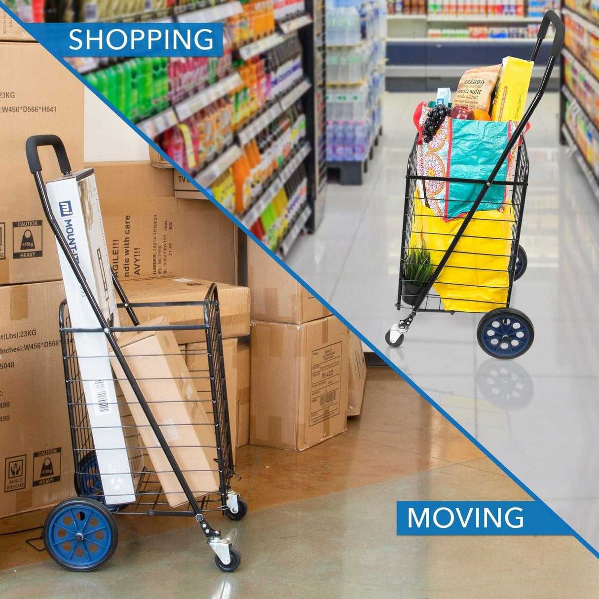 Hand Truck - Small Rolling Utility Shopping Cart - Mount-It! - MI-907S