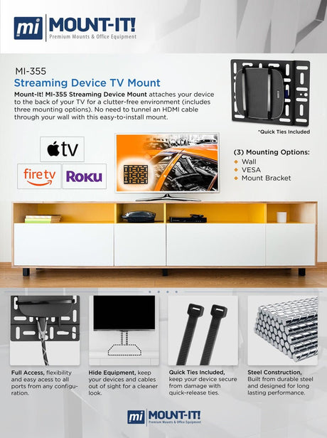 Streaming Media - Streaming Device TV Mount - Mount-It! - MI-355