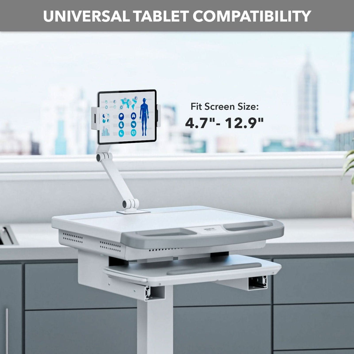 Mobile Arm Computer Tablet Arm for MedHub Mobile Workstations - Mount-It!