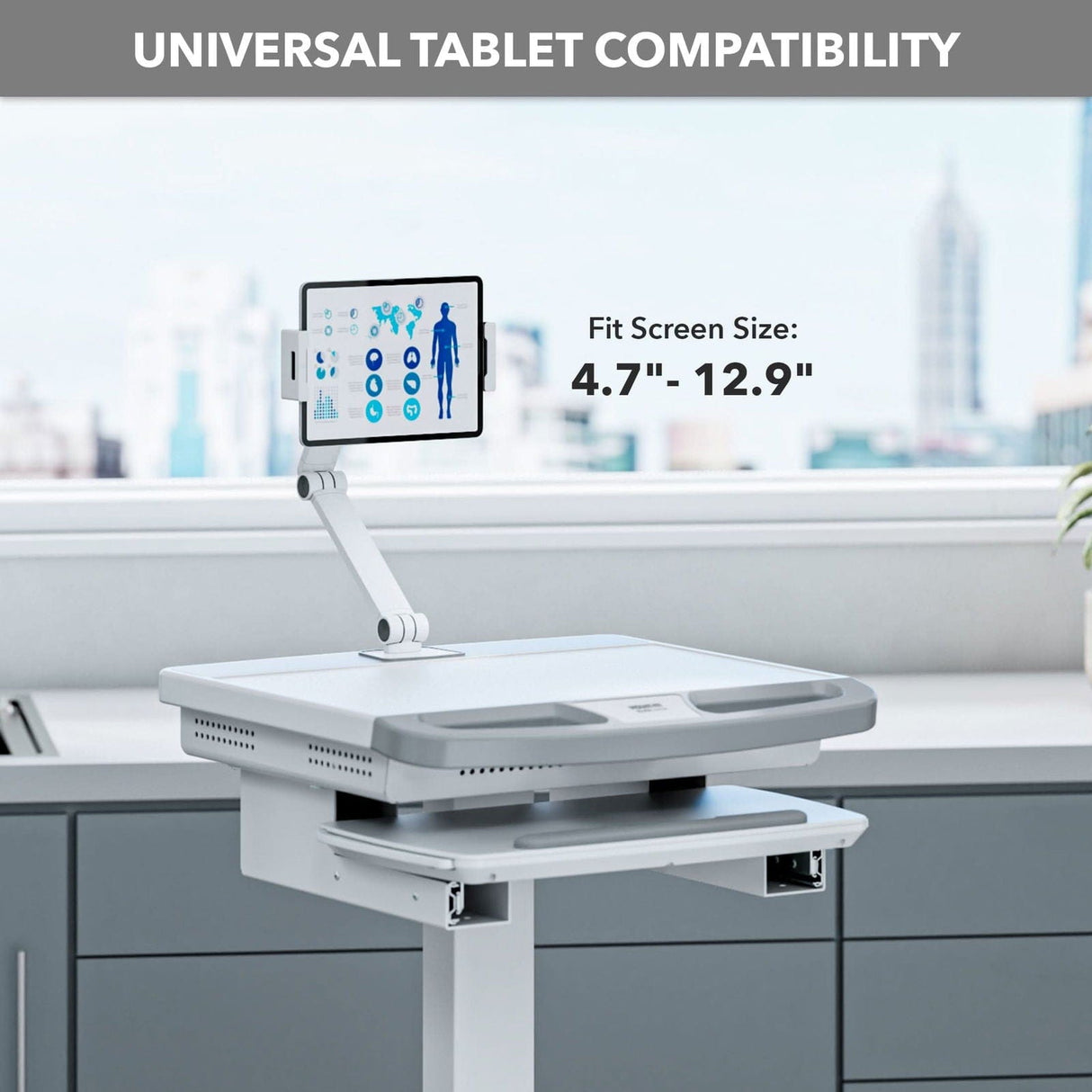 Tablet Mount - Tablet Arm for MedHub Mobile Workstations - Mount-It! - MI-16008