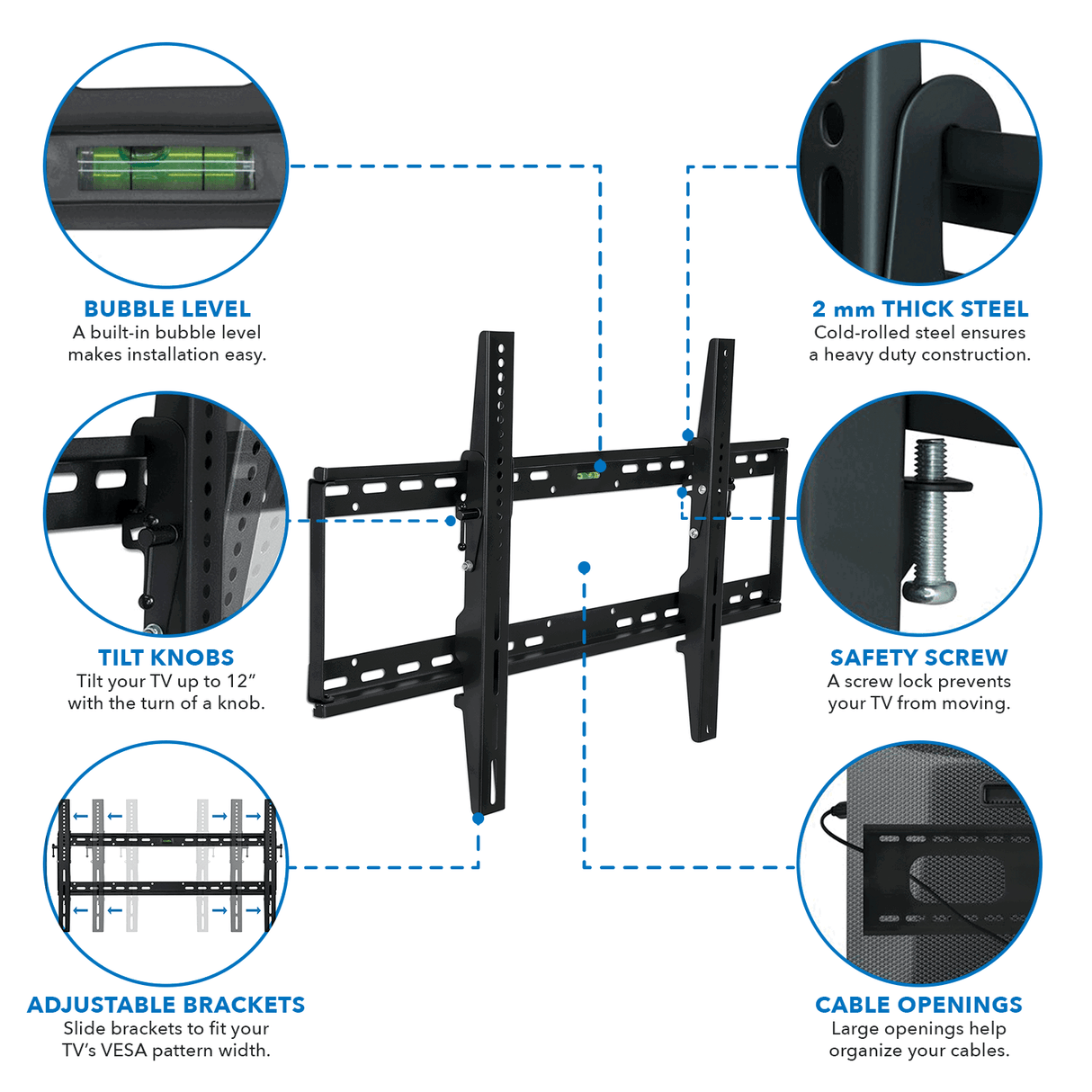 TV Mount - Tilting TV Wall Mount - Mount-It! - MI-1121L