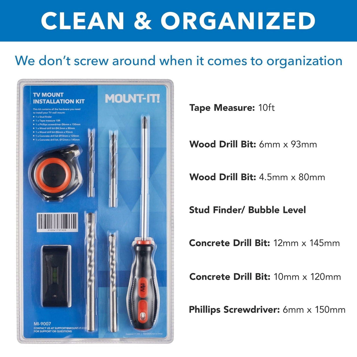 TV mount removal tool kit Phillips long handle