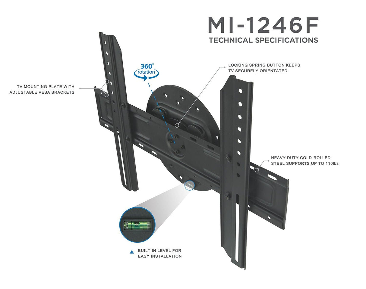 TV Mount - TV Wall Mount With Full 360 Degree Rotation - Mount-It! - MI-1246F