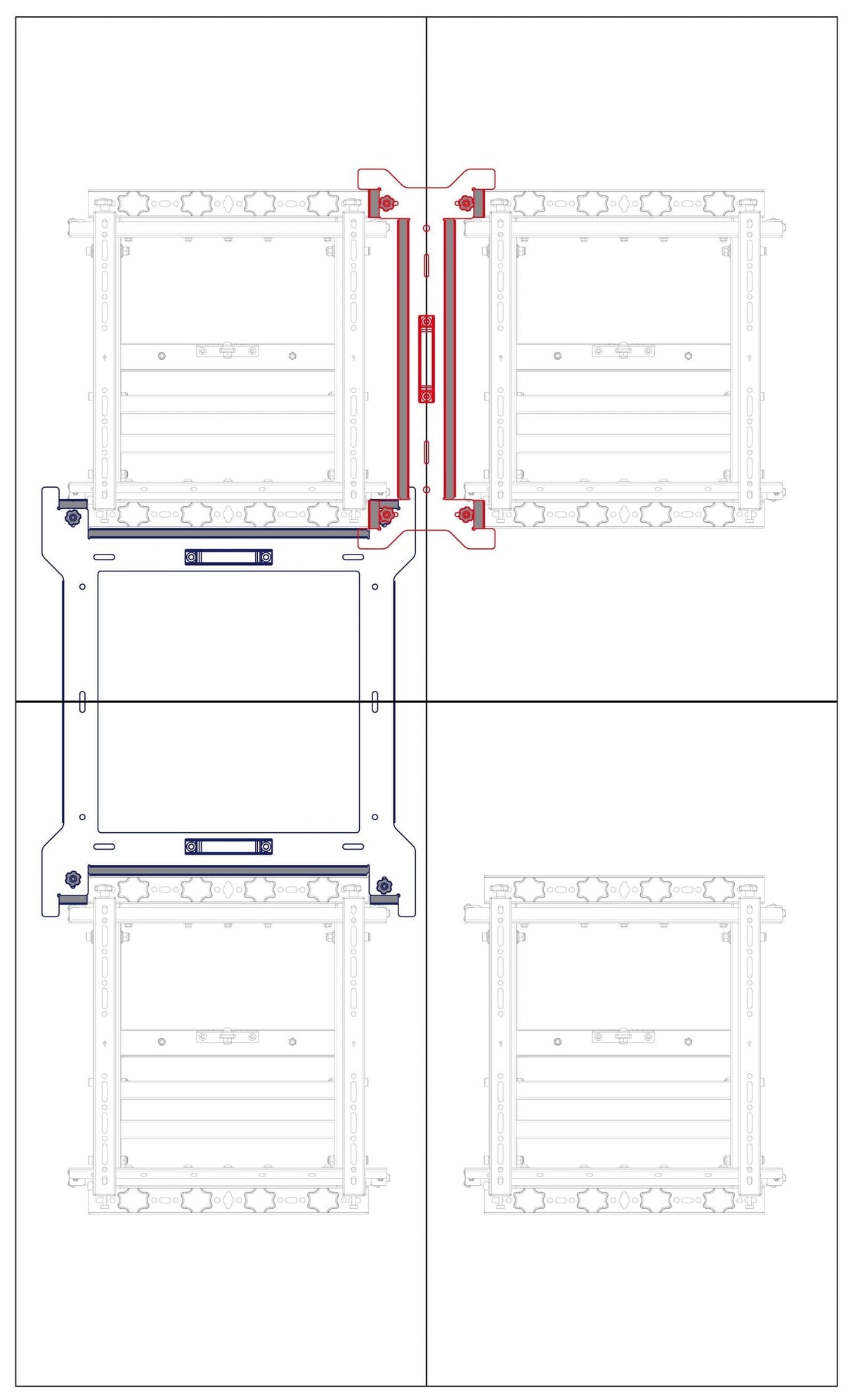 TV Mount - TV Wall Mount x4 plus FREE Spacer for 55" TV Video Wall Installation - Mount-It! - MI-367BDL