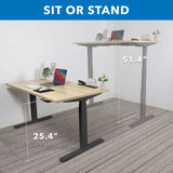 Standing Desk - Ultimate Dual Motor Electric Standing Desk with 55" Tabletop - Black Base - Mount-It! -