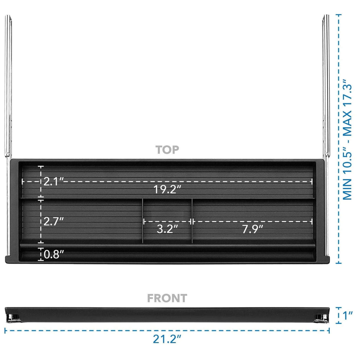 Desk Accessories - Under Desk Slide Out Pencil Drawer - Mount-It! - MI-7144
