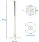 Projector Mount - Universal Projector Ceiling Mount - White - Mount-It! - MI-606L