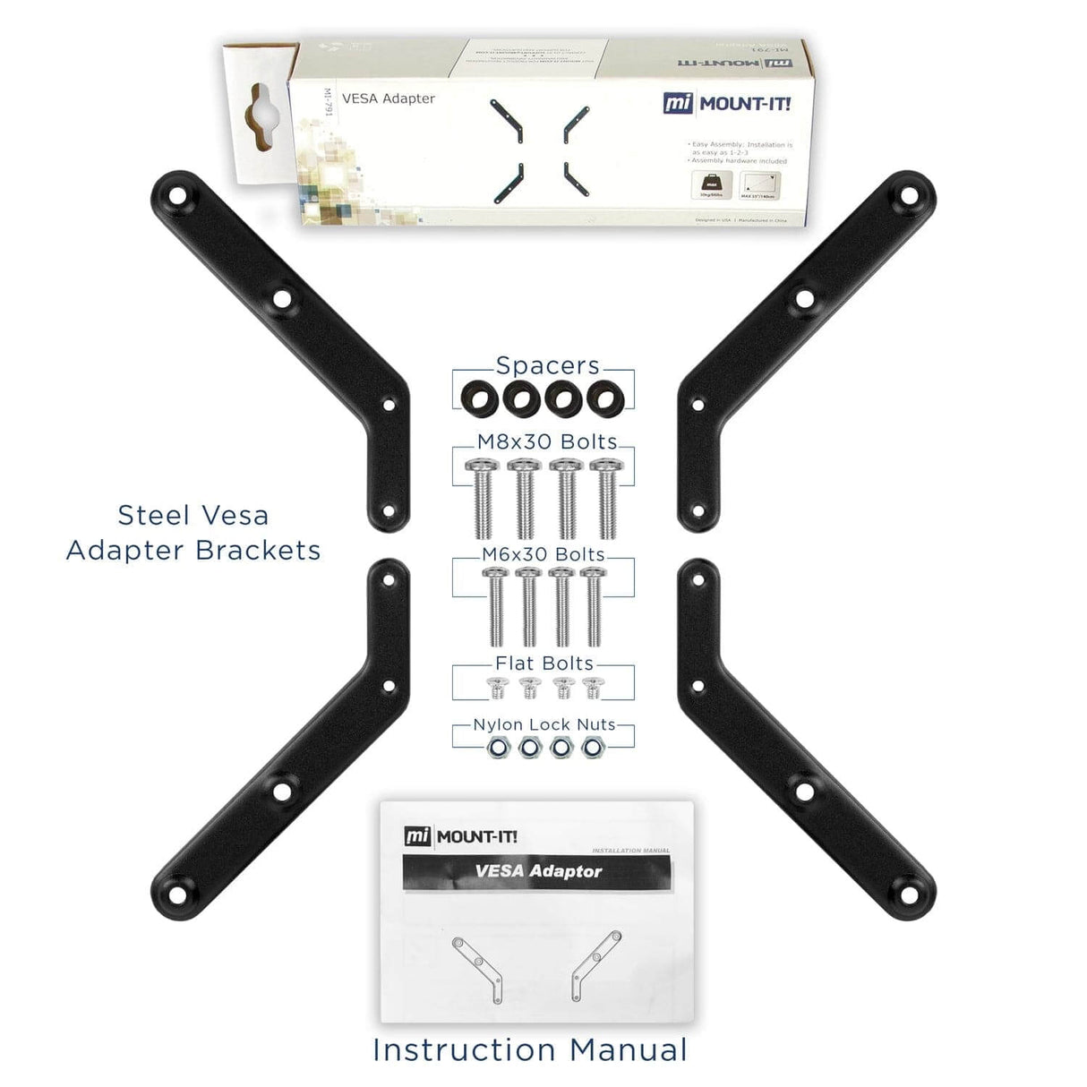 Monitor Vesa Adapters - VESA Mount Adapter Kit - Angled - Mount-It! - MI-791