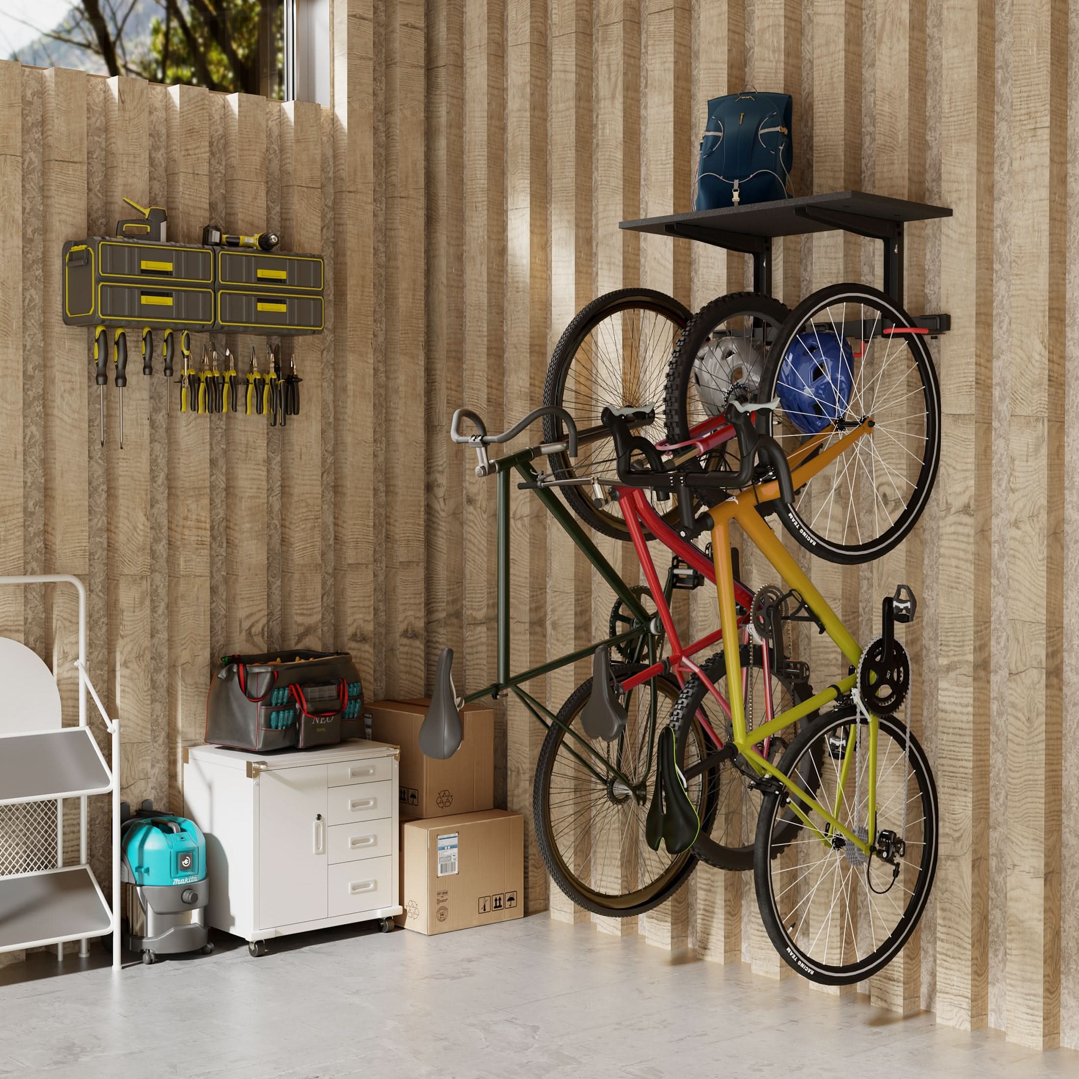 3 bike wall rack