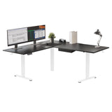 White / Black Standing Desk - XL Electric Height Adjustable Corner Standing Desk - Mount-It! - MI-15027