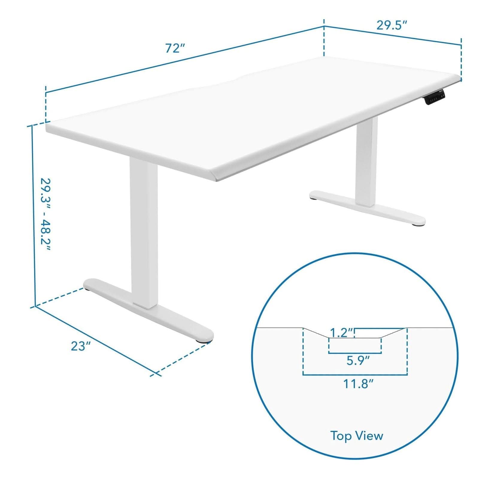 Mount-It! Dual Motor Electric Standing Desk with 72" Tabletop - White Base | MI-18124 - Thumbnail 2