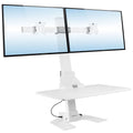 White Desk Converters - Electric Sit-Stand Desk Converter for 2 Monitors - Mount-It! - MI-7952WHT