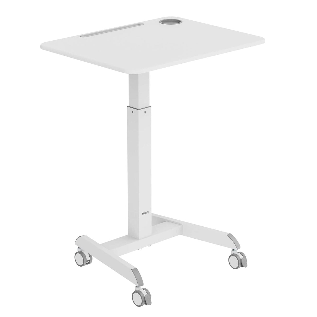 White Mobile Standing Desk - Sit-Stand Mobile Laptop Cart - Mount-It! - MI-7975