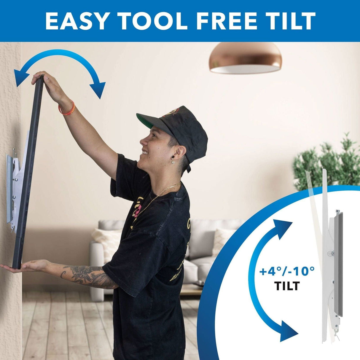 White TV Mount - Ultra-Slim & Heavy-Duty TV Wall Mount - Mount-It! - MI-307