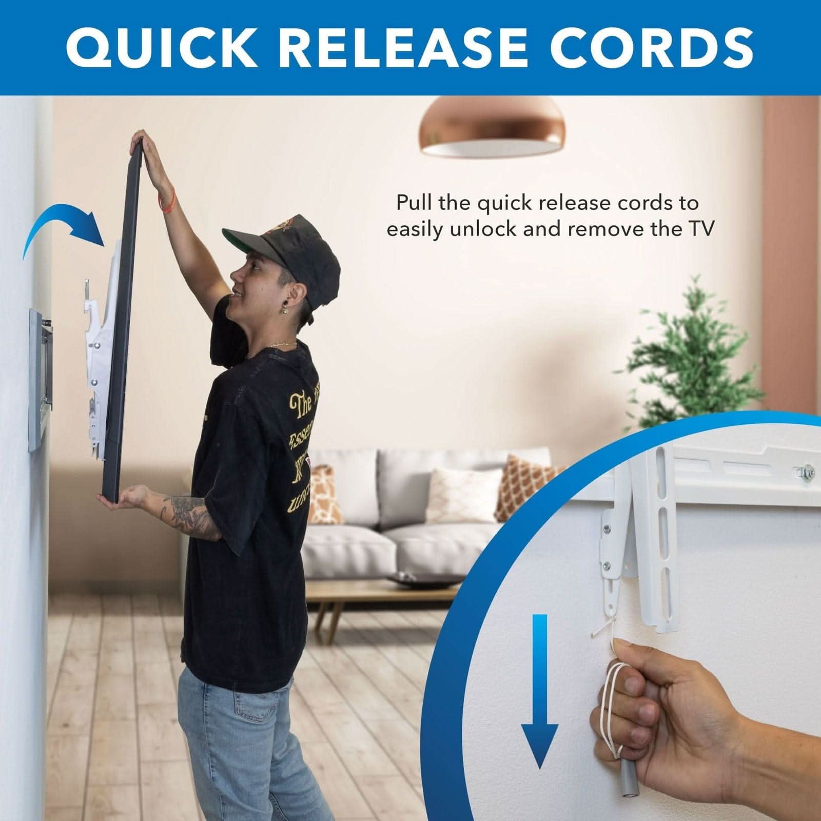 Mount-It! Ultra-Slim & Heavy-Duty TV Wall Mount for 43" to 90" TVs | holds up to 165 lbs | MI-307 - Thumbnail 5