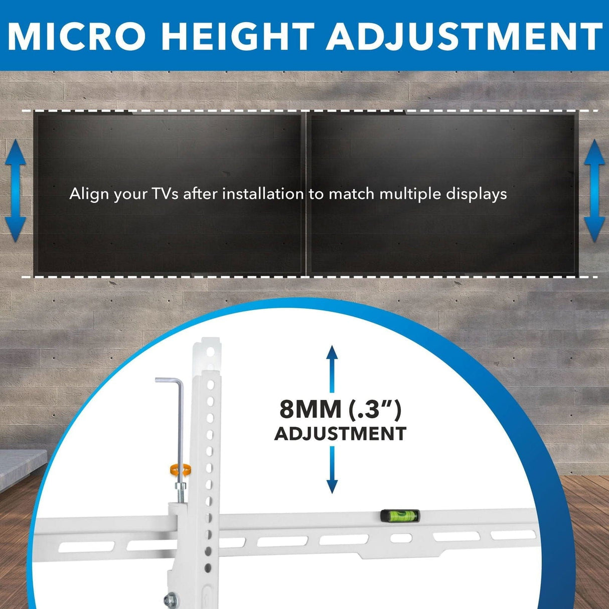 White TV Mount - Ultra-Slim & Heavy-Duty TV Wall Mount - Mount-It! - MI-307