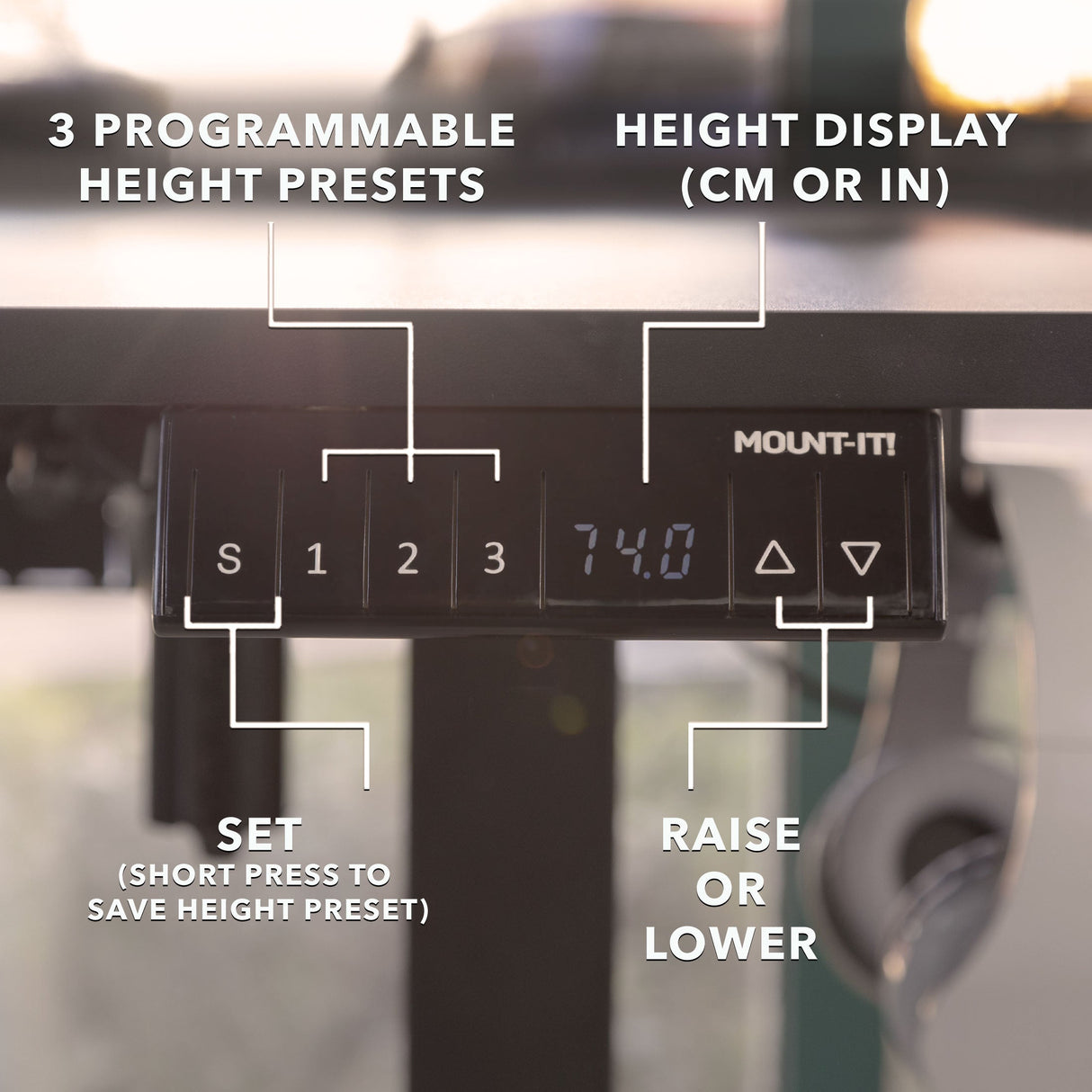 Standing Desk - XL Electric Height Adjustable Corner Standing Desk - Mount-It! -