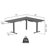Standing Desk - XL Electric Height Adjustable Corner Standing Desk - Mount-It! -