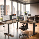 Standing Desk - XL Electric Height Adjustable Corner Standing Desk - Mount-It! -