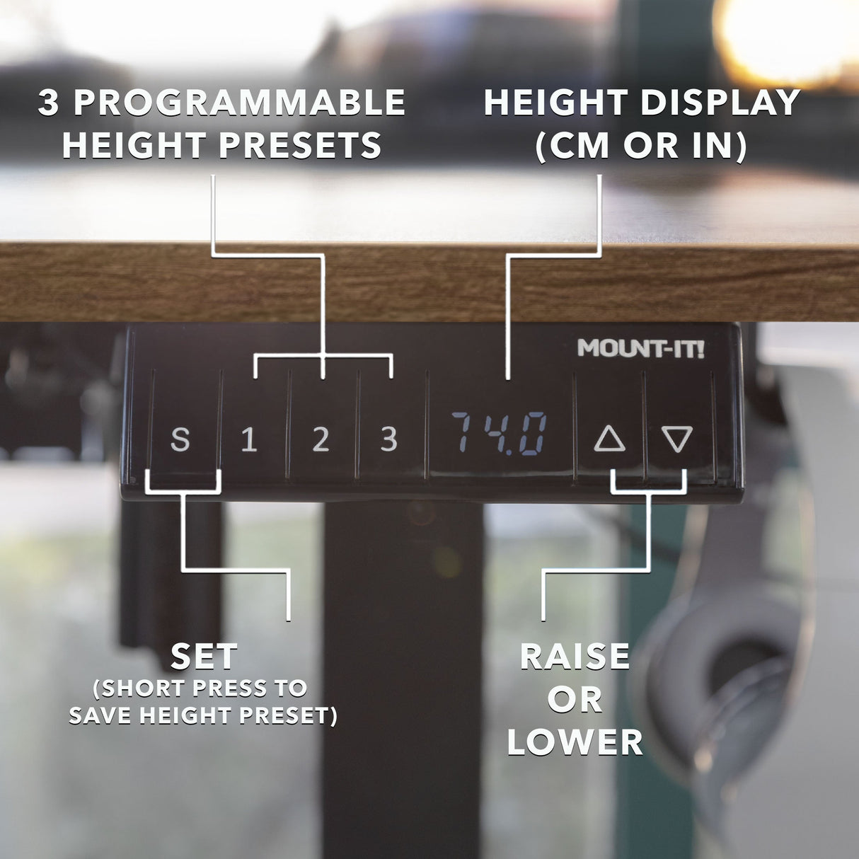 Standing Desk - XL Electric Height Adjustable Corner Standing Desk - Mount-It! -