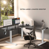 Standing Desk - XL Electric Height Adjustable Corner Standing Desk - Mount-It! -