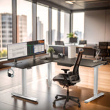 Standing Desk - XL Electric Height Adjustable Corner Standing Desk - Mount-It! -