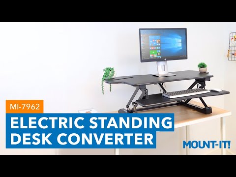 Electric Standing Desk Converter with Large Platform