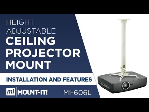 Universal Projector Ceiling Mount - 21.5" to 35.4" Height Adjustment