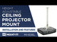 Universal Projector Ceiling Mount - 21.5" to 35.4" Height Adjustment