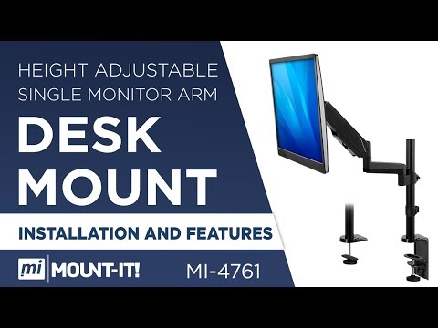 Single Monitor Desk Mount with Pole