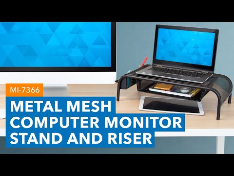 Metal Mesh Computer Monitor Stand and Riser with Pullout Drawer