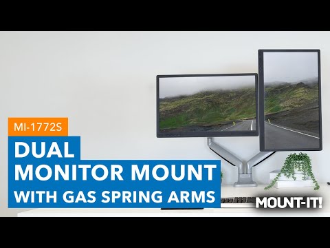 Dual Monitor Desk Mount With Gas Spring Arms