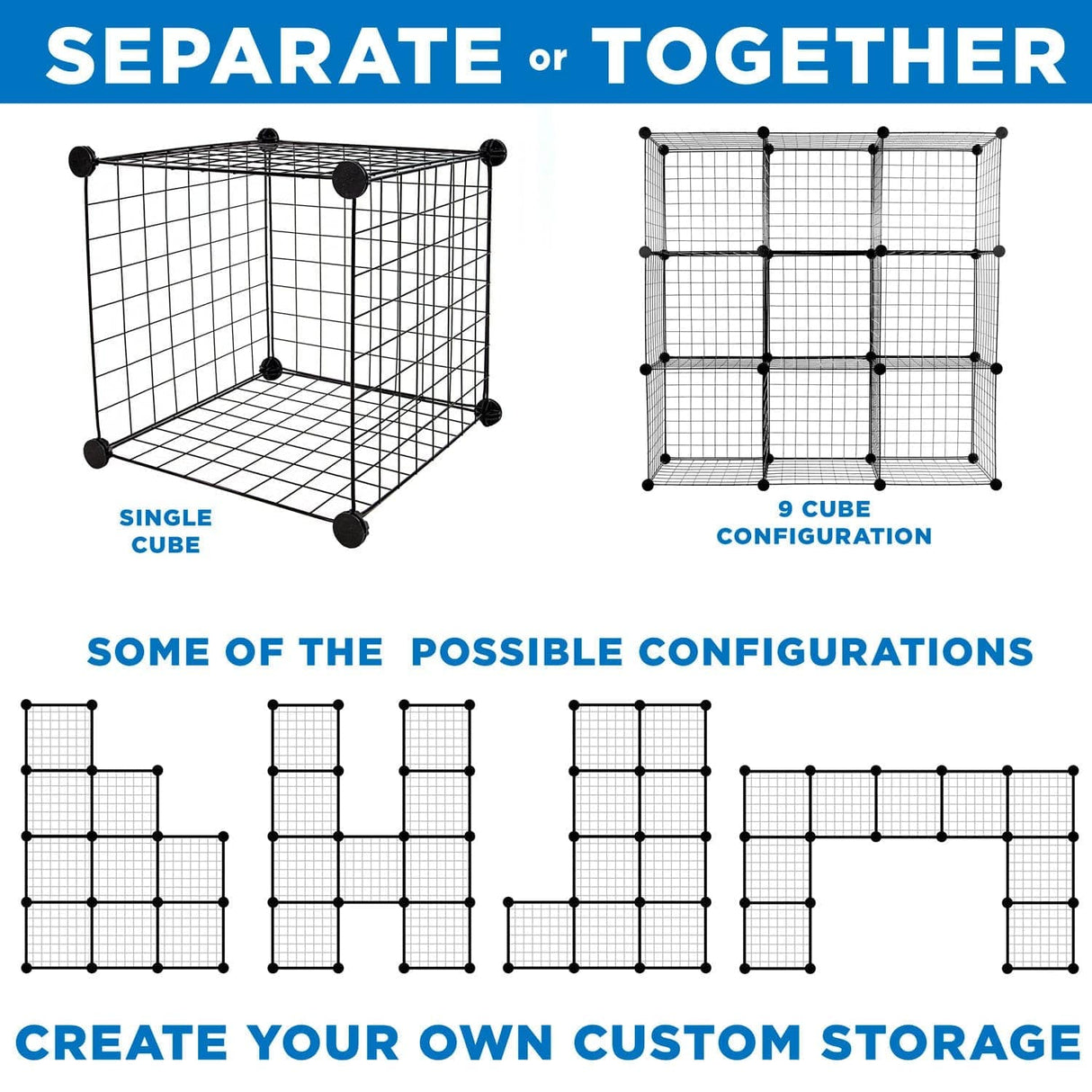 Storage Crate - Wire Cube Storage Organizer - Mount-It! -